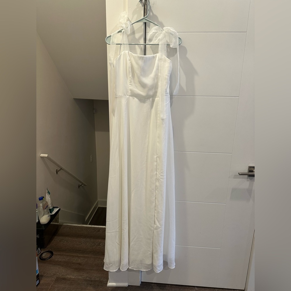NWT Lulus Radiant Romance White Tie-Strap Maxi Dress - Picture 3 of 6